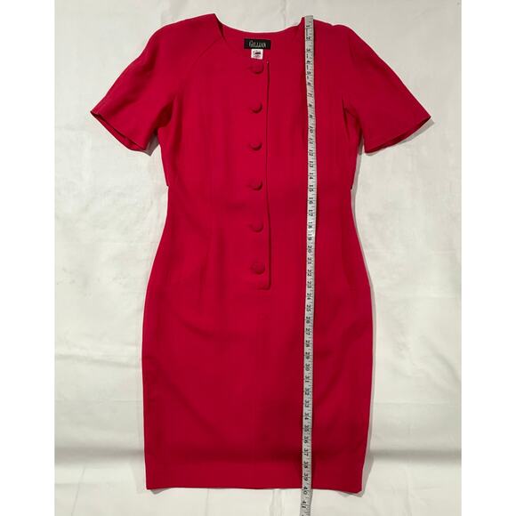 Vintage Gillian Dress 1980's Fushia Pink ILGWU Made in USA Size 8 (055) - Picture 10 of 10